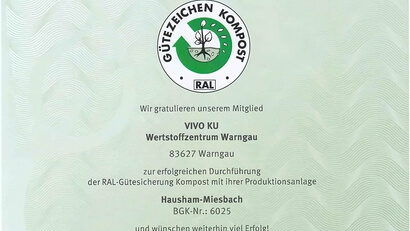 Urkunde 20 Jahre Guetezeichen  Hausham